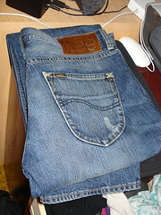 tight fitting jeans